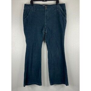 Old Navy Women Size 18 Green Corduroy Pants Double Button Casual Comfort